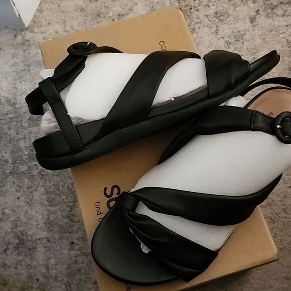 Women's soft walk Tieli black sandle NIB size 7.5WW - Picture 3 of 6